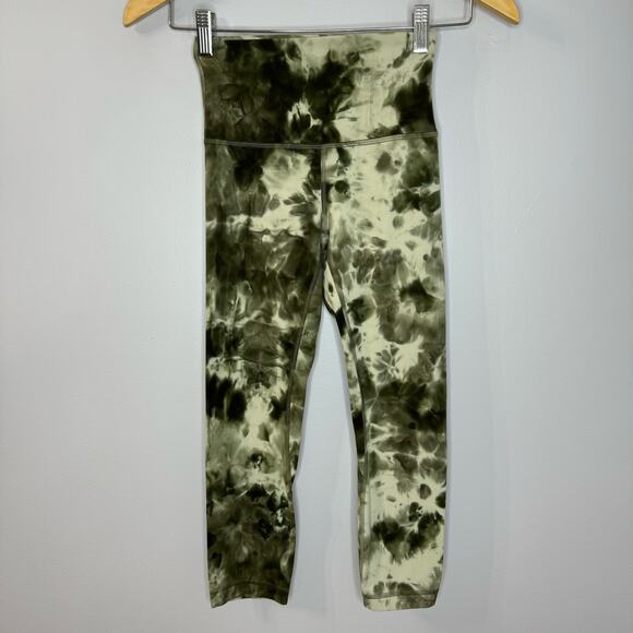 Lululemon Align High-Rise Crop 21" Diamond Dye Light Sage Medium Olive Sz2 - Picture 2 of 11